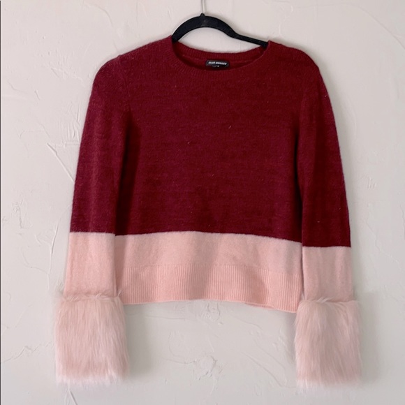 Club Monaco Sweaters - Club Monaco Faux Fur Sleeved Sweater